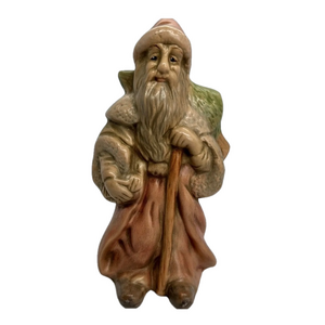 Vintage Father Christmas ceramic figurine with Barb S Signature on bottom.